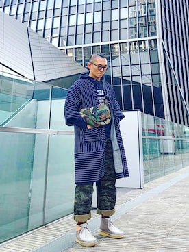 「Handmade（ハンドメイド）のアイテム（その他アウター）」を使った、Colorholic manさん（メンズ・172cm）の冬コーディネート