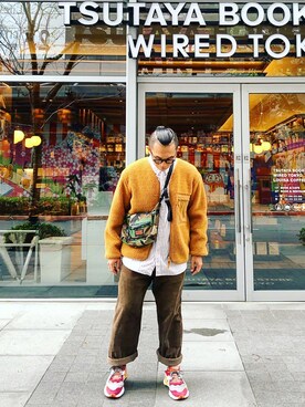 「White Mountaineering」｜「アイテム（その他アウター）」を使った、Colorholic manさん（メンズ・172cm）の冬コーディネート