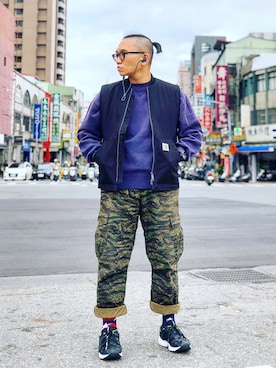 「Carhartt WIP（カーハートダブリューアイピー）のアイテム（その他アウター）」を使った、Colorholic manさん（メンズ・172cm）の春コーディネート