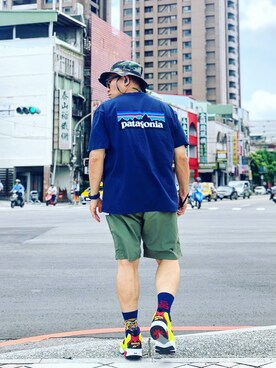 「patagonia」｜「アイテム（ハンチング/ベレー帽）」を使った、Colorholic manさん（メンズ・172cm）の夏コーディネート