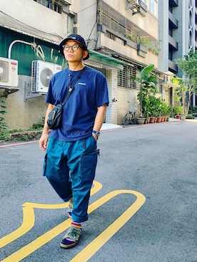 「patagonia」｜「アイテム（ハンチング/ベレー帽）」を使った、Colorholic manさん（メンズ・172cm）の夏コーディネート