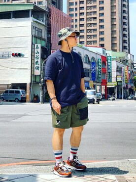 「stance socks」｜「アイテム（ハンチング/ベレー帽）」を使った、Colorholic manさん（メンズ・172cm）の夏コーディネート