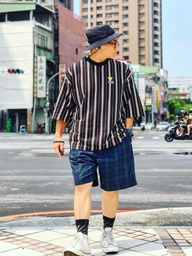 「MAISON KITSUNE」｜「アイテム（ハンチング/ベレー帽）」を使った、Colorholic manさん（メンズ・172cm）の秋コーディネート