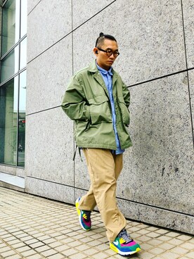 「AIR MAX」｜「アイテム（ミリタリージャケット）」を使った、Colorholic manさん（メンズ・172cm）の秋コーディネート