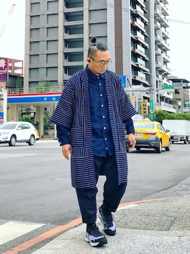 「Handmade（ハンドメイド）のアイテム（その他アウター）」を使った、Colorholic manさん（メンズ・172cm）の秋コーディネート