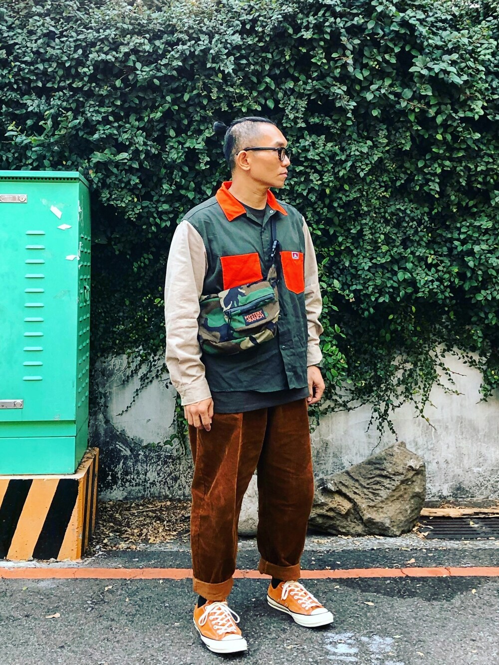 「BEN DAVIS、back number、converse、CONVERSE1970、MYSTERY RANCH、Right-on、ootd、streetstyle、streetfashion、menswear」｜「BEN DAVISのアイテム（シャツ/ブラウス、その他）」を使った、Colorholic manさん（メンズ・172cm）の秋コーディネートの1枚目の写真