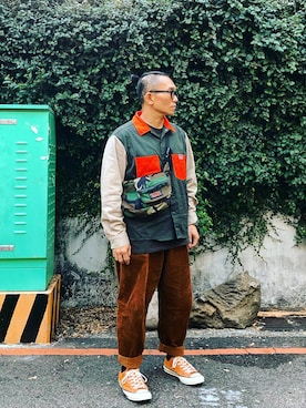 「BACK NUMBER（バックナンバー）のアイテム（チノパンツ）」を使った、Colorholic manさん（メンズ・172cm）の秋コーディネート