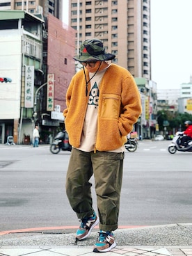 「ACG」｜「アイテム（ノーカラージャケット）」を使った、Colorholic manさん（メンズ・172cm）の冬コーディネート