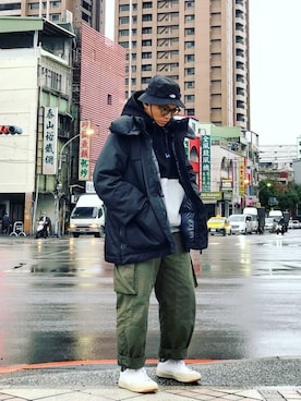 「ADER error」｜「アイテム（ハンチング/ベレー帽）」を使った、Colorholic manさん（メンズ・172cm）の冬コーディネート