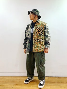 「niko and...（ニコアンド）のアイテム（ハンチング/ベレー帽）」を使った、Colorholic manさん（メンズ・172cm）の冬コーディネート