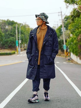 「niko and...（ニコアンド）のアイテム（ハンチング/ベレー帽）」を使った、Colorholic manさん（メンズ・172cm）の冬コーディネート