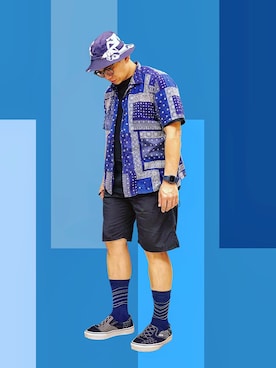「Band of Outsiders（バンドオブアウトサイダーズ）のアイテム」を使った、Colorholic manさん（メンズ・172cm）の夏コーディネート