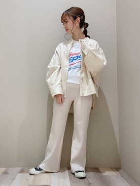「SLURR（スラ―）のアイテム（ブルゾン）」を使った、minoriさん（レディース・147cm）の冬コーディネート