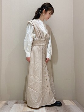 「SLURR（スラ―）のアイテム（ワンピース/ドレス）」を使った、minoriさん（レディース・147cm）の春コーディネート