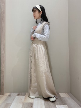 「SLURR（スラ―）のアイテム（ワンピース/ドレス）」を使った、minoriさん（レディース・147cm）の春コーディネート