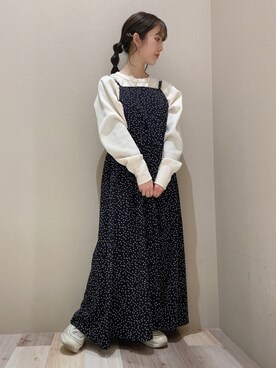 「SLURR（スラ―）のアイテム（ワンピース/ドレス）」を使った、minoriさん（レディース・147cm）の春コーディネート