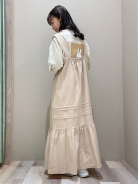 「SLURR（スラ―）のアイテム（ワンピース/ドレス）」を使った、minoriさん（レディース・147cm）の春コーディネート