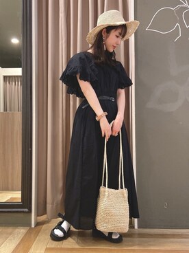 「ペーパーバッグ」｜「アイテム（帽子）」を使った、minoriさん（レディース・147cm）の春コーディネート