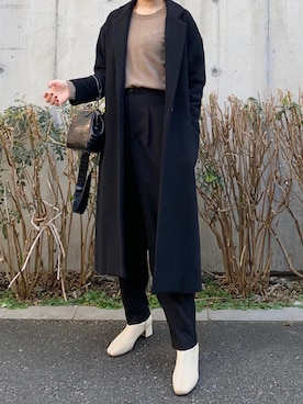 「FREE'S MART（フリーズマート）のアイテム（チェスターコート）」を使った、ayaka⚪️さん（レディース・156cm）の冬コーディネート