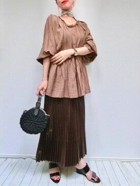 「アイテム（腕時計、ブラウン系）」を使った、＊𝒂𝒎𝒆𝒍𝒊𝒆𝒆＊さん（レディース・158cm）の秋コーディネート