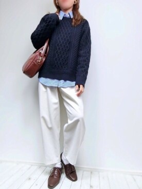 「ALTROSE（アルトローズ）の2WAY ミニボストン　[ラピス]（ショルダーバッグ）」を使った、＊𝒂𝒎𝒆𝒍𝒊𝒆𝒆＊さん（レディース・158cm）の冬コーディネート