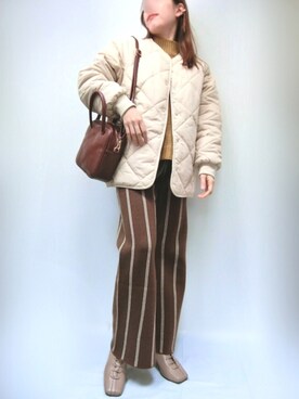 「ALTROSE（アルトローズ）の2WAY ミニボストン　[ラピス]（ショルダーバッグ）」を使った、＊𝒂𝒎𝒆𝒍𝒊𝒆𝒆＊さん（レディース・158cm）の冬コーディネート