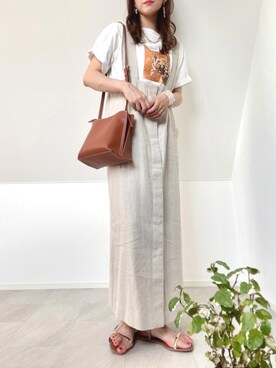 「AmbreNeige」｜「アイテム（ジャンパースカート）」を使った、＊𝒂𝒎𝒆𝒍𝒊𝒆𝒆＊さん（レディース・158cm）の夏コーディネート