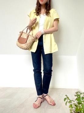 「NANEA（ナネア）のアイテム（トップス）」を使った、＊𝒂𝒎𝒆𝒍𝒊𝒆𝒆＊さん（レディース・158cm）の夏コーディネート