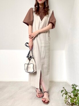 「AmbreNeige」｜「アイテム（ジャンパースカート）」を使った、＊𝒂𝒎𝒆𝒍𝒊𝒆𝒆＊さん（レディース・158cm）の夏コーディネート