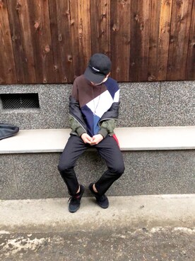 「スエット」｜「アイテム（MA-1）」を使った、kａkｅrｕさん（メンズ・169cm）の春コーディネート