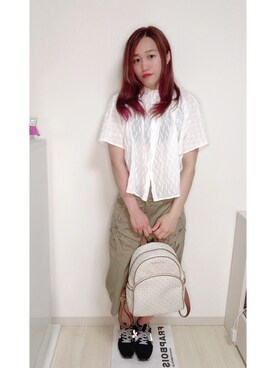 「marble sud（マーブルシュッド）のアイテム（トップス）」を使った、syurisyurisyuriさん（レディース・164cm）の夏コーディネート