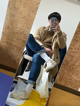 「Lui's（ルイス）のアイテム（トレンチコート）」を使った、とりっぴー　さん（メンズ・176cm）の春コーディネート