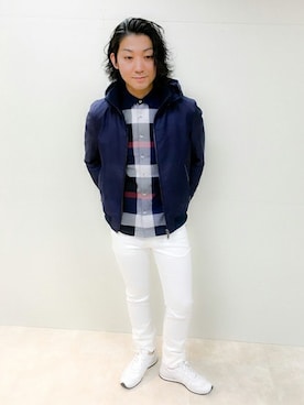 「BLACK LABEL CRESTBRIDGE（ブラックレーベル・クレストブリッジ）のアイテム（ブルゾン）」を使った、HisayukiOguriさん（メンズ・178cm）の春コーディネート