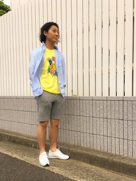「BLACK LABEL CRESTBRIDGE（ブラックレーベル・クレストブリッジ）のアイテム（シューズ）」を使った、HisayukiOguriさん（メンズ・178cm）の春コーディネート