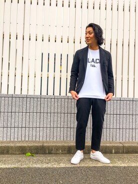 「BLACK LABEL CRESTBRIDGE（ブラックレーベル・クレストブリッジ）のアイテム（Tシャツ/カットソー）」を使った、HisayukiOguriさん（メンズ・178cm）の春コーディネート