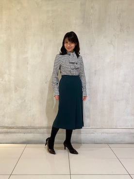 「NARACAMICIE（ナラカミーチェ）のアイテム（シャツ/ブラウス）」を使った、HONDAさん（レディース・154cm）の秋コーディネート