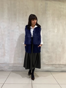 「ナラカミーチェ」｜「アイテム（その他アウター）」を使った、HONDAさん（レディース・154cm）の冬コーディネート