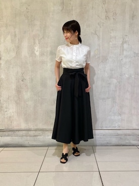 「NARACAMICIE（ナラカミーチェ）のアイテム（シャツ/ブラウス）」を使った、HONDAさん（レディース・154cm）の春コーディネート