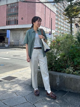 「BeanOutsider」｜「アイテム（チノパンツ）」を使った、smkwさん（レディース・164cm）の夏コーディネート