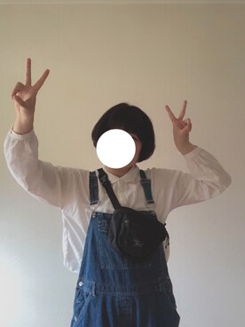 「Panamaboy（パナマボーイ）のアイテム（オールインワン・サロペット）」を使った、mahoさん（レディース・163cm）の春コーディネート