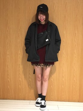 「RAGEBLUE（レイジブルー）のアイテム（キャップ）」を使った、ももたろうさん（レディース・151cm）の秋コーディネート