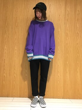 「RAGEBLUE（レイジブルー）のアイテム（キャップ）」を使った、ももたろうさん（レディース・151cm）の冬コーディネート