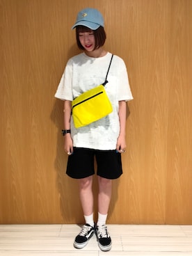 「RAGEBLUE（レイジブルー）のアイテム（キャップ）」を使った、ももたろうさん（レディース・151cm）の夏コーディネート