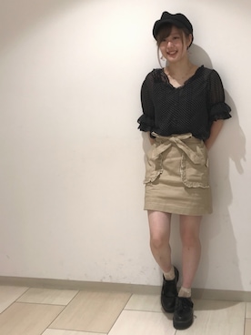 「AS KNOW AS PINKY（アズノゥアズピンキー）のアイテム（帽子）」を使った、きっくさん（レディース・153cm）の夏コーディネート