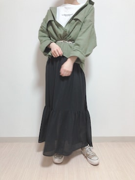 「AS KNOW AS PINKY（アズノゥアズピンキー）のアイテム（その他アウター）」を使った、きっくさん（レディース・153cm）の春コーディネート