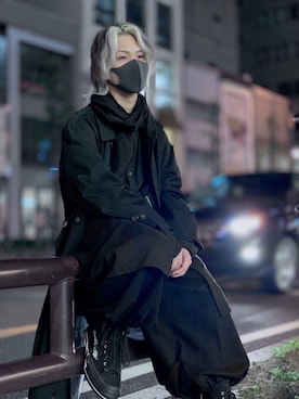 「Yohji Yamamoto（ヨウジヤマモト）のアイテム（スニーカー）」を使った、きり。さん（メンズ・163cm）の秋コーディネート