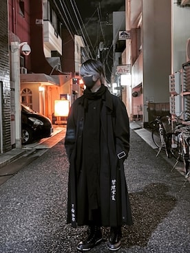 「Yohji Yamamoto（ヨウジヤマモト）のアイテム（スニーカー）」を使った、きり。さん（メンズ・163cm）の冬コーディネート