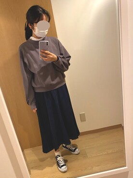 「CONVERSE（コンバース）のconverse（コンバース） ALL STAR OX（オールスターOX）（スニーカー）」を使った、yuさん（レディース・157cm）の秋コーディネート