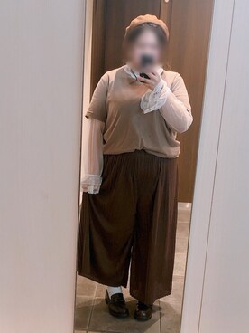「ラテコーデ」｜「アイテム（ハンチング/ベレー帽）」を使った、繭さん（レディース・159cm）の秋コーディネート