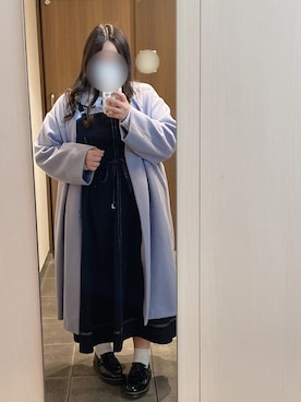 「ぽっちゃりコーデ」｜「アイテム（ノーカラージャケット）」を使った、繭さん（レディース・159cm）の冬コーディネート